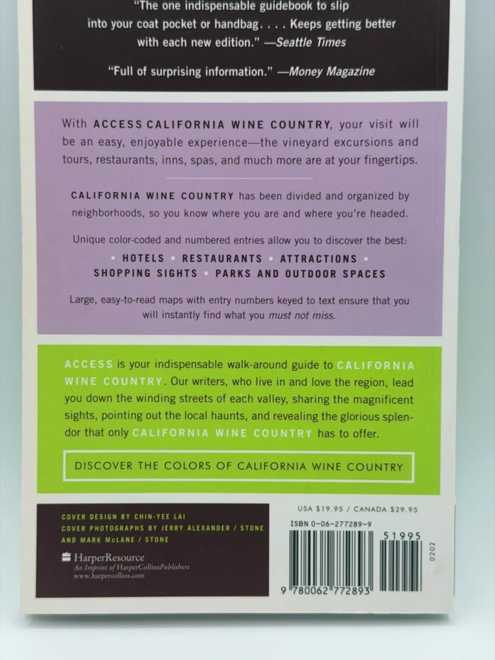 California Wine Country Access Guide by Richard Saul Wurman (2001, Paperback)